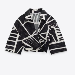 Zara cropped print top